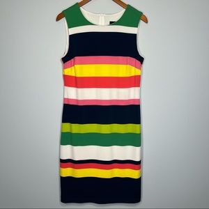 Frank Lyman Design Sleeveless Dress Womens 8 Multicolor Stripes Lined